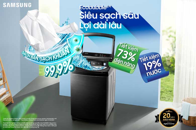 Máy giặt Samsung WA14CG5745BVSV - Siêu sạch sâu