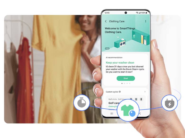 Máy giặt Samsung Inverter 10 kg WW10DG6U34LBSV - kết nối qua SmartThings