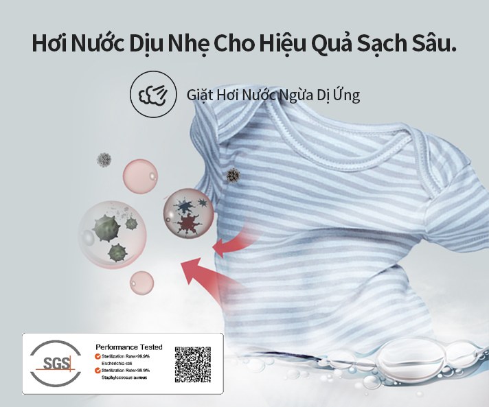 Máy giặt sấy Hisense Inverter giặt 10.5 kg sấy 7 kg WD105M3 - Giặt hơi nước ngừa dị ứng