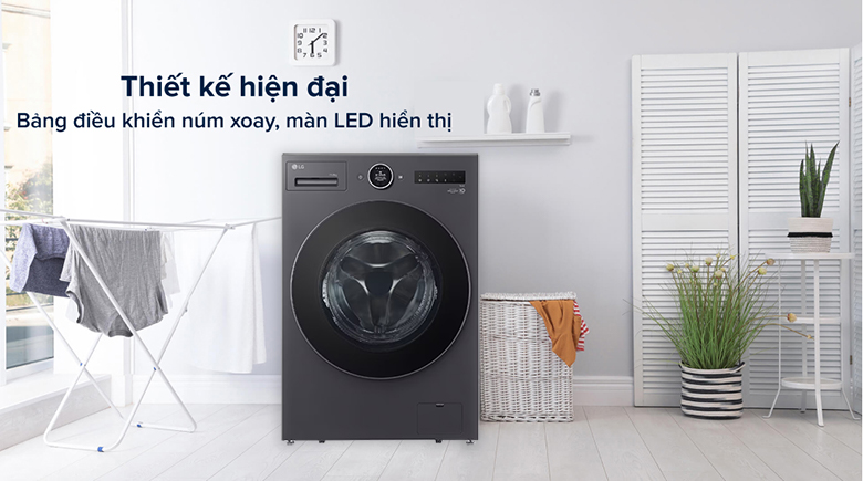 Máy giặt sấy LG Inverter 15kg F2515RNTG lồng ngang - Thiết kế thanh lịch, hiện đại