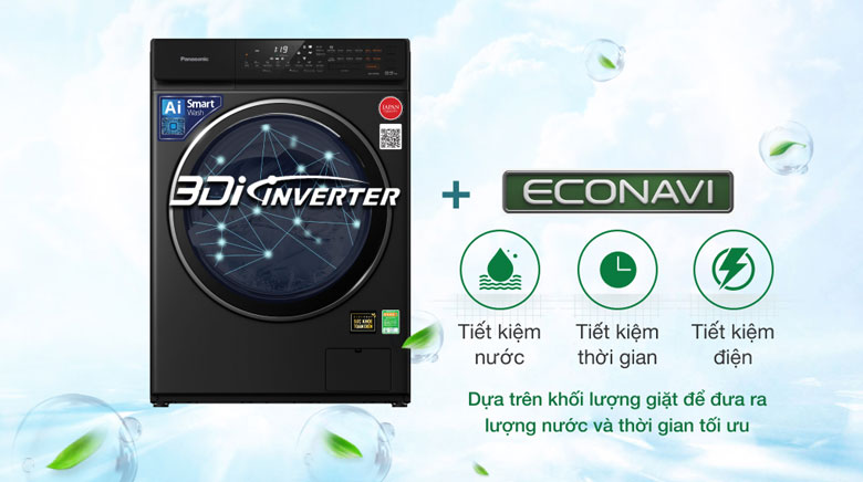 Máy giặt sấy Panasonic Inverter 9.5kg NA-V95FR1BVT lồng ngang - Tiết kiệm điện năng & nước hiệu quả