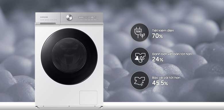 Máy giặt sấy Samsung WD12BB944DGHSV - Bong bóng siêu mịn AI Ecobubble+