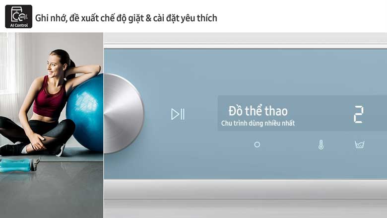 Máy giặt sấy Samsung WD12BB944DGHSV - Ghi nhớ, đề xuất chế độ giặt