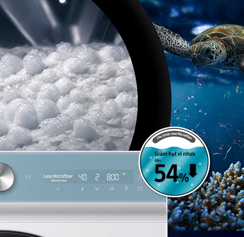 Máy giặt sấy Samsung WD14BB944DGMSV - Bảo vệ môi trường với chu trình giặt giảm vi nhựa