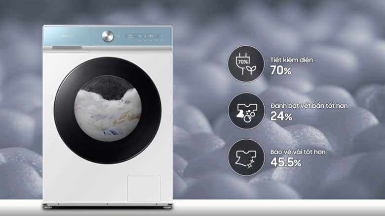 Máy giặt sấy Samsung WD14BB944DGMSV - Bong bóng siêu mịn AI Ecobubble+