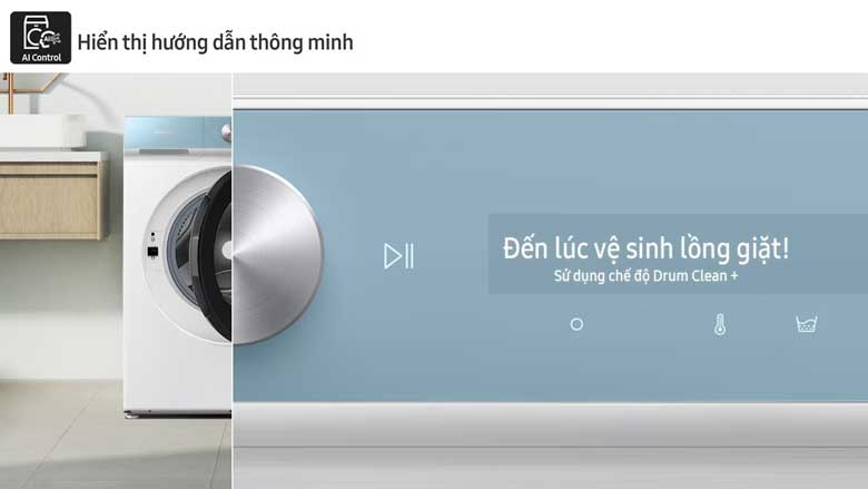 Máy giặt sấy Samsung WD14BB944DGMSV - Hiển thị hướng dẫn thông minh