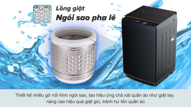 Máy giặt Toshiba Inverter 10 kg AW-DM1100PV (KK) - Lồng giặt ngôi sao pha lê
