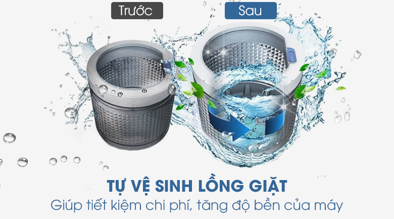 Chế độ vệ sinh lồng giặt -Máy giặt Toshiba Inverter 8.5 kg TW-BK95S3V(SK) lồng ngang