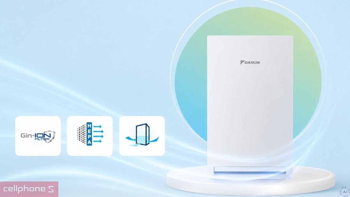 Máy lọc không khí Daikin HEPA 23m² MCQ30ZVM7 Nhập khẩu Malaysia - Độ ồn 19dB và tuổi thọ phin lọc bền bỉ