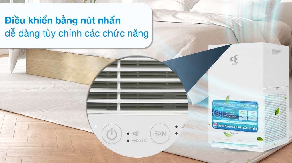 Máy lọc không khí Daikin Streamer 23m² MC30YVM7 Nhập khẩu Malaysia - Bảng điều khiển