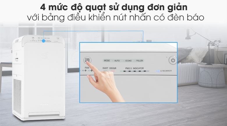 Máy lọc không khí Daikin Streamer 31m² MC40UVM6-7 Nhập khẩu Malaysia - Công suất tối đa 23W, tạo lượng gió tối đa 4.0 m3/phút, lọc không khí phù hợp trong không gian diện tích từ 18 - 31m2