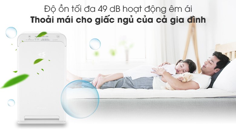 Máy lọc không khí Daikin Streamer 31m² MC40UVM6-7 Nhập khẩu Malaysia - Độ ồn cao nhất 49 dB, vận hành êm ái không gây khó chịu