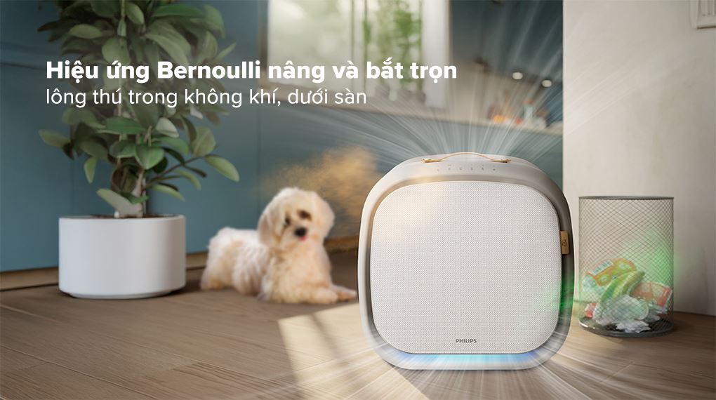 Máy lọc không khí thú cưng Philips PureProtect Pet Series 3000 104m² AC3360/11 - Hiệu ứng Bernoulli – công nghệ độc quyền hút lông thú