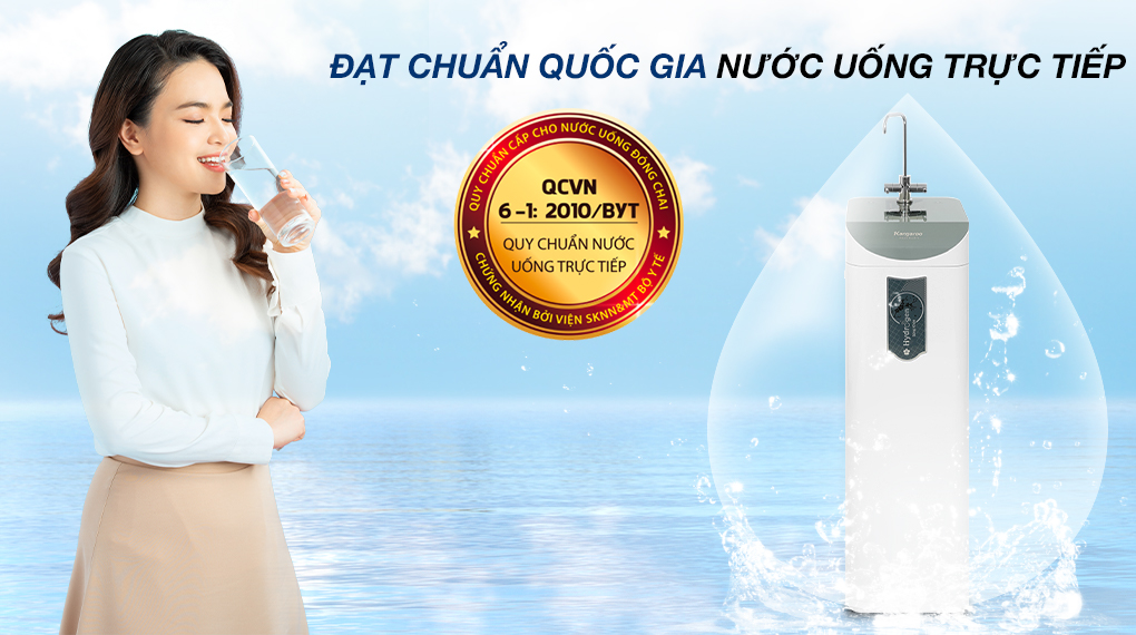 Máy lọc nước RO Hydrogen Kangaroo Slim Duo 2 KG100HD2 8 lõi