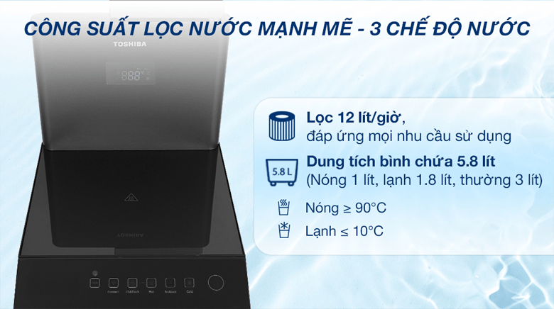 may-loc-nuoc-ro-toshiba-twp-w2398svn-m - Dung tích lớn, công suất khủng