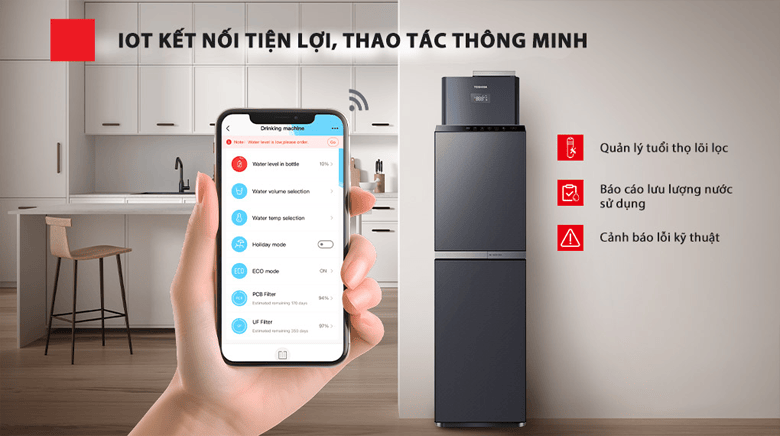 may-loc-nuoc-ro-toshiba-twp-w2399svn-m- ung dung IOT ket noi tu xa