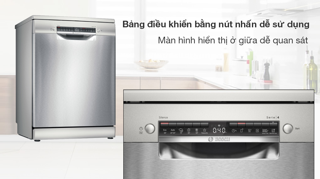 Máy rửa bát độc lập Bosch SMS4HMI07E - Bảng điều khiển Máy rửa bát độc lập Bosch SMS4HMI07E - Bảng điều khiển