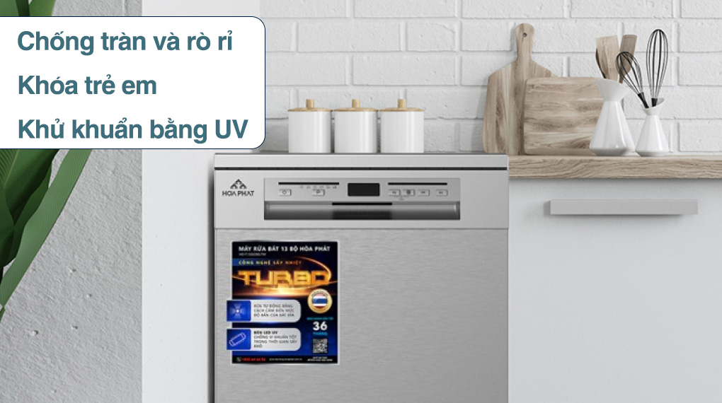 Máy rửa chén độc lập Hòa Phát HD F1306DBS TM - tiện ích Máy rửa chén độc lập Hòa Phát HD F1306DBS TM - tiện ích