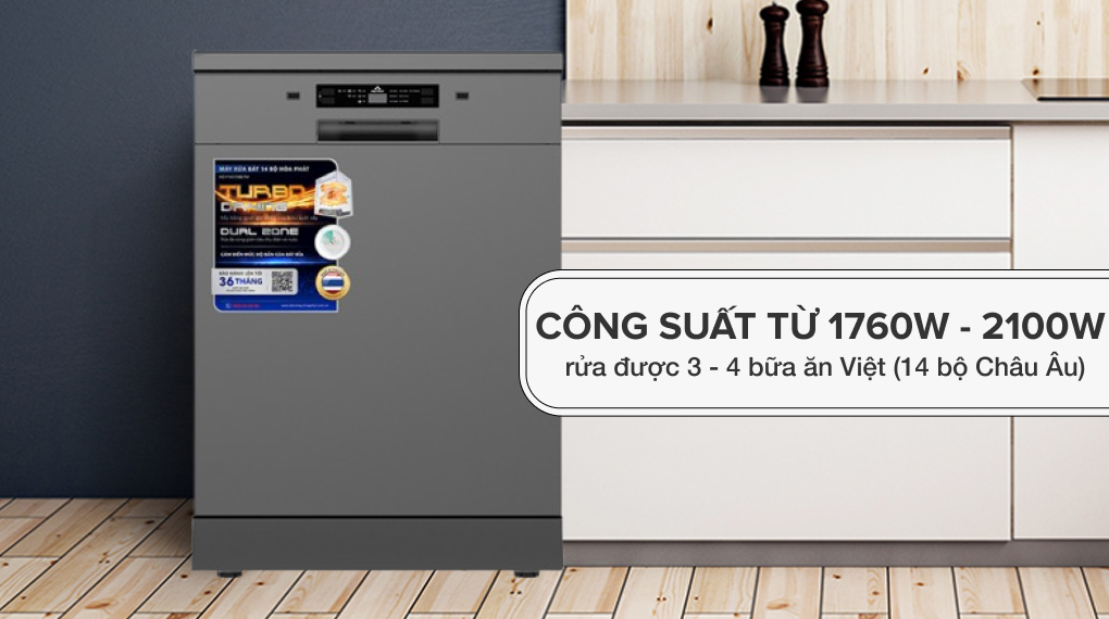 Máy rửa chén độc lập Hòa Phát HD F1407DBB TM - Công suất hoạt động