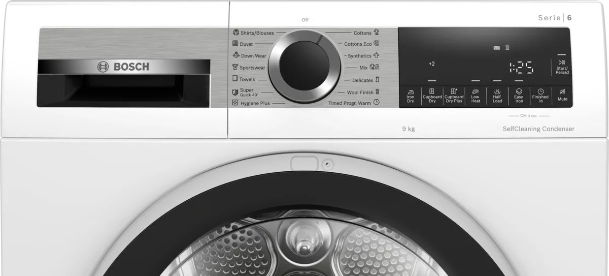 Máy Sấy Bơm Nhiệt Bosch Serie 6 9 Kg WQG24570SG Xuất xứ Ba Lan - AutoDry tự động nhận biết độ khô