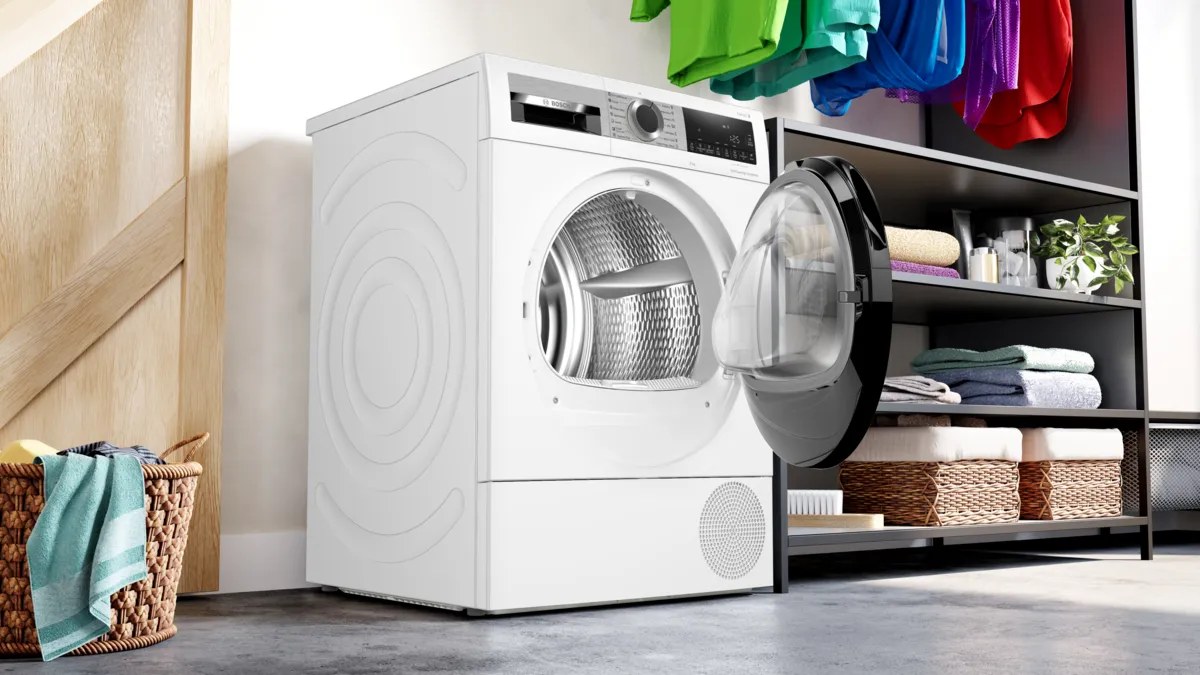 Máy Sấy Bơm Nhiệt Bosch Serie 6 9 Kg WQG24570SG Xuất xứ Ba Lan - Self Cleaning tự làm sạch bộ trao đổi nhiệt