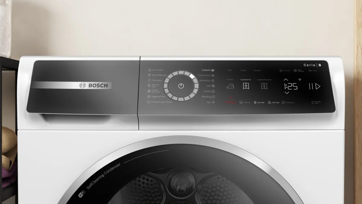 Máy Sấy Bơm Nhiệt Bosch Serie 8 9 Kg WQB245B0SG Xuất xứ Ba Lan - Iron Assist và Hygiene Plus