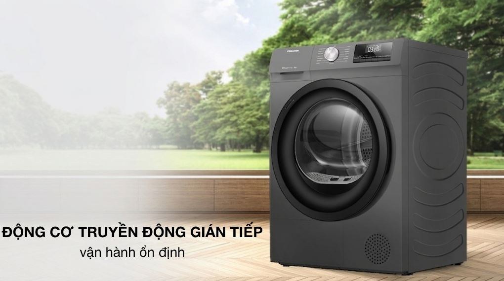Máy sấy bơm nhiệt Hisense 8 kg DH80N1T - Động cơ - Công nghệ tiết kiệm điện