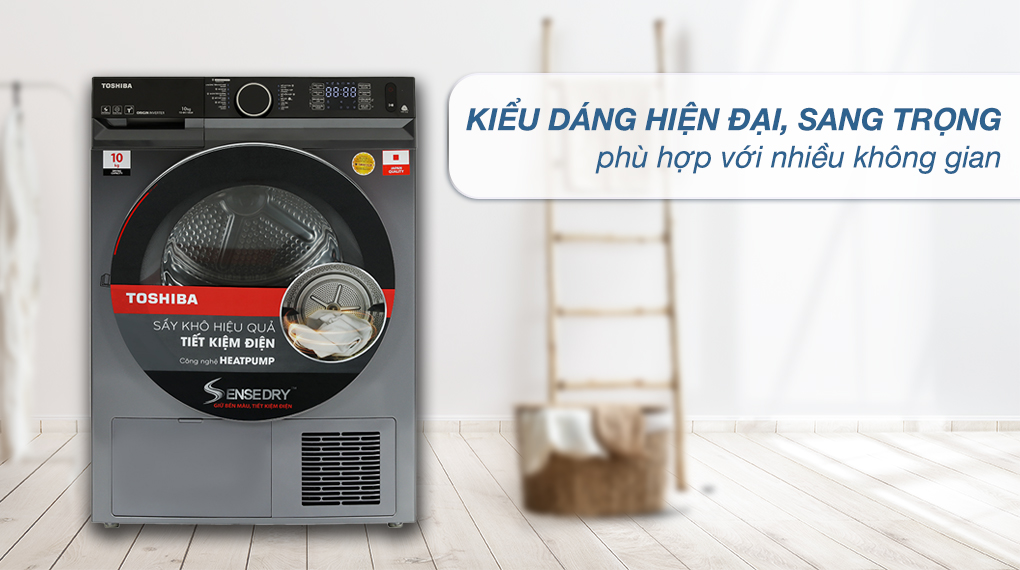 Máy sấy bơm nhiệt Toshiba 10 kg TD-BK110GHV(MK) - Tổng quan thiết kế Máy sấy bơm nhiệt Toshiba 10 kg TD-BK110GHV(MK) - Tổng quan thiết kế