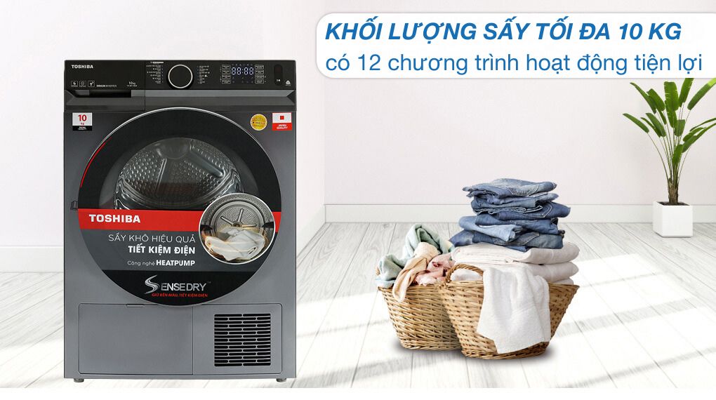 Máy sấy bơm nhiệt Toshiba 10 kg TD-BK110GHV(MK) - Khối lượng sấy Máy sấy bơm nhiệt Toshiba 10 kg TD-BK110GHV(MK) - Khối lượng sấy