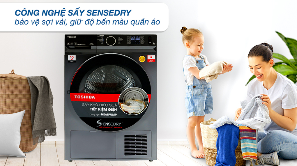 Máy sấy bơm nhiệt Toshiba 10 kg TD-BK110GHV(MK) - Công nghệ sấy nổi bật Máy sấy bơm nhiệt Toshiba 10 kg TD-BK110GHV(MK) - Công nghệ sấy nổi bật