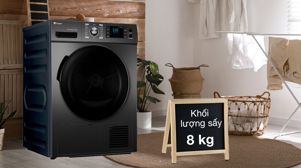Máy sấy ngưng tụ Casper 8 kg TD – 80CGB - Khối lượng sấy 8kg, phù hợp gia đình từ 3 - 5 người Máy sấy ngưng tụ Casper 8 kg TD – 80CGB - Khối lượng sấy 8kg, phù hợp gia đình từ 3 - 5 người