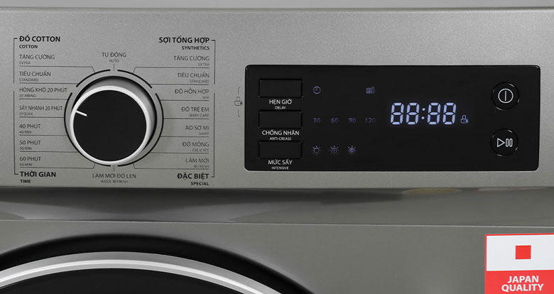 Máy sấy thông hơi Toshiba 7 kg TD-H80SEV(SK) - Bảng điều khiển cảm ứng song ngữ Anh Việt