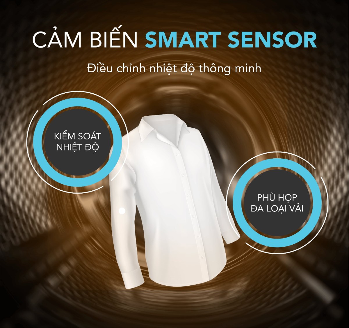 Máy sấy thông hơi Funiki 10 kg HD V6100AG - Cảm biến Smart Sensor điều chỉnh nhiệt độ thông minh