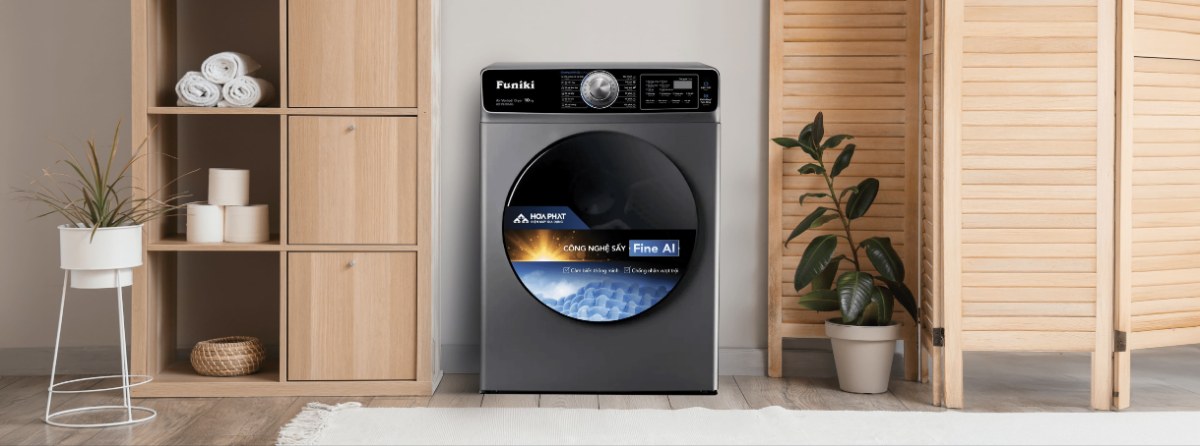 Máy sấy thông hơi Funiki 10 kg HD V6100AG - Thiết kế hiện đại, hợp mọi không gian