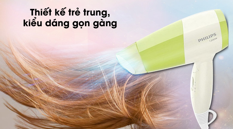 Thiết kế gọn nhẹ - Máy sấy tóc Philips BHC015 Máy sấy tóc Philips BHC015 - Nhỏ gọn 460 g, tay cầm gấp được