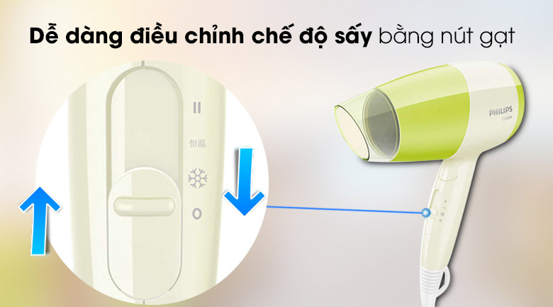 Máy sấy tóc Philips BHC015 - 2 tốc độ sấy, đầu sấy hẹp