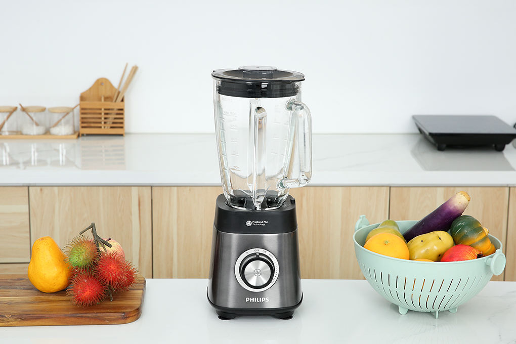Máy xay sinh tố Philips ProBlend Plus 1200W cối thủy tinh 1.5L HR3041/00 - Cốc mang đi tiện lợi