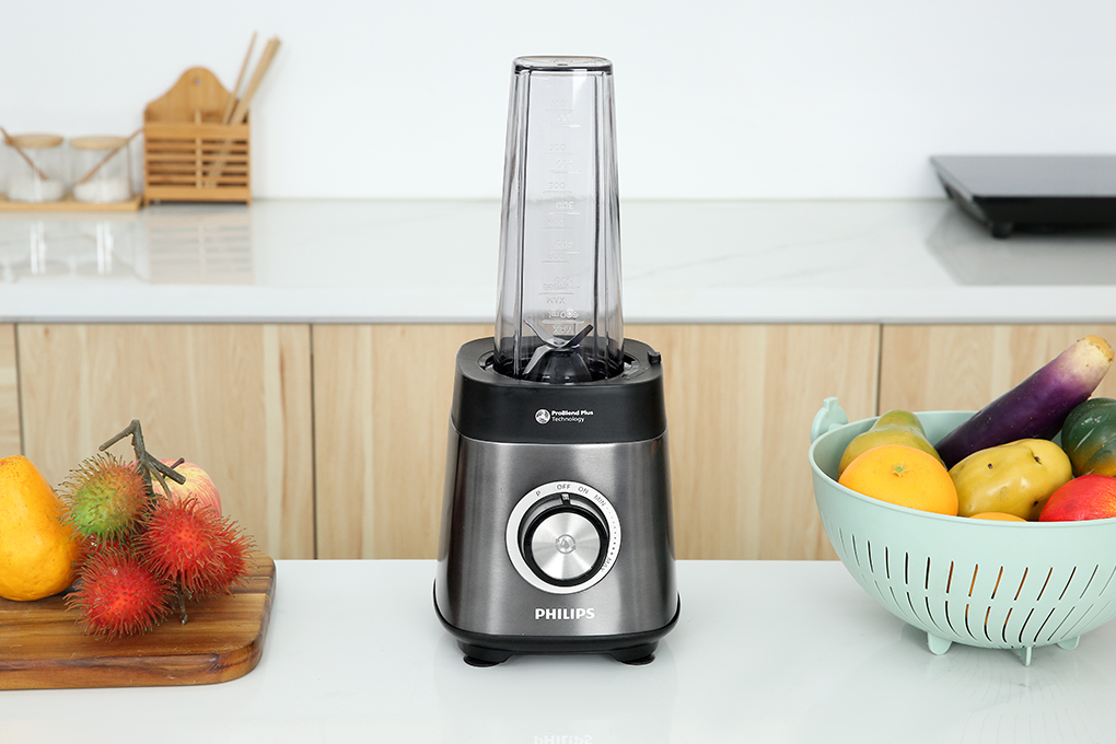 Máy xay sinh tố Philips ProBlend Plus 1200W cối thủy tinh 1.5L HR3041/00 - Tự làm sạch chỉ với 1 nút