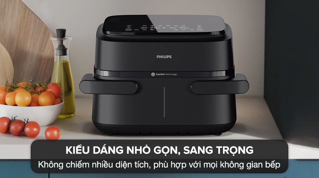 Nồi chiên không dầu hai ngăn Philips 7.1 lít NA150/00 Series 1000 - Kiểu dáng và chất liệu