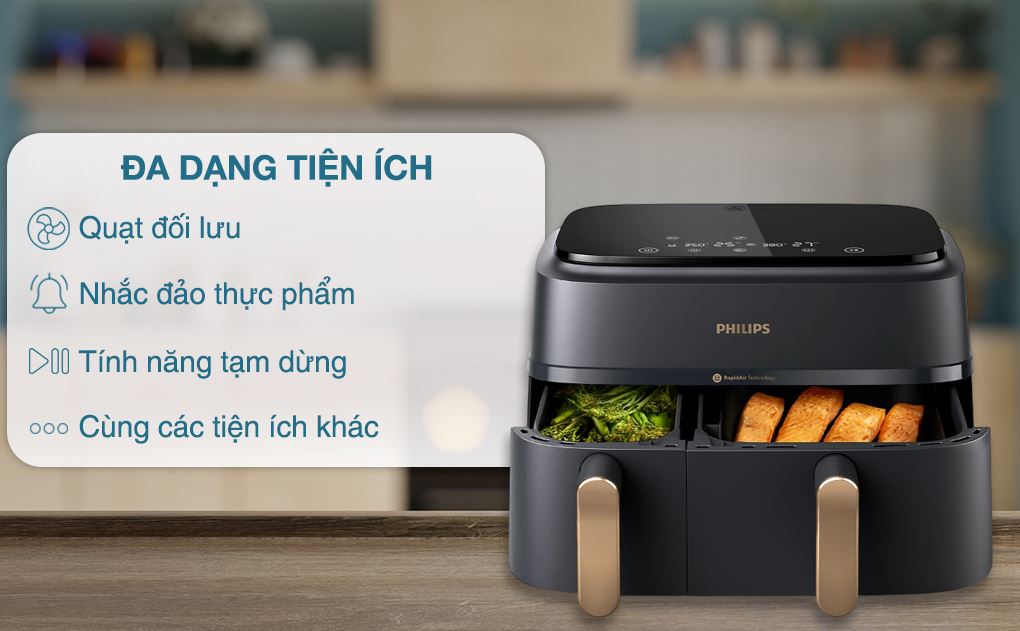 Nồi chiên không dầu hai ngăn Philips 9 lít NA352/00 - Tiện ích và lưu ý