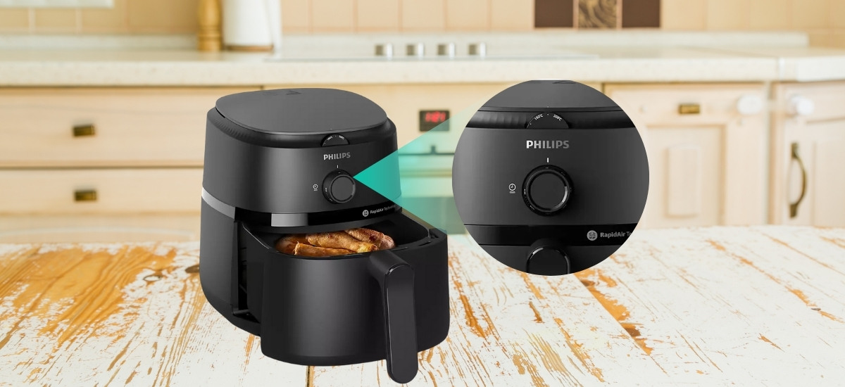 Nồi Chiên Không Dầu Philips 4.2 lít NA120/00 Series 1000 - Núm xoay và 12 chức năng nấu