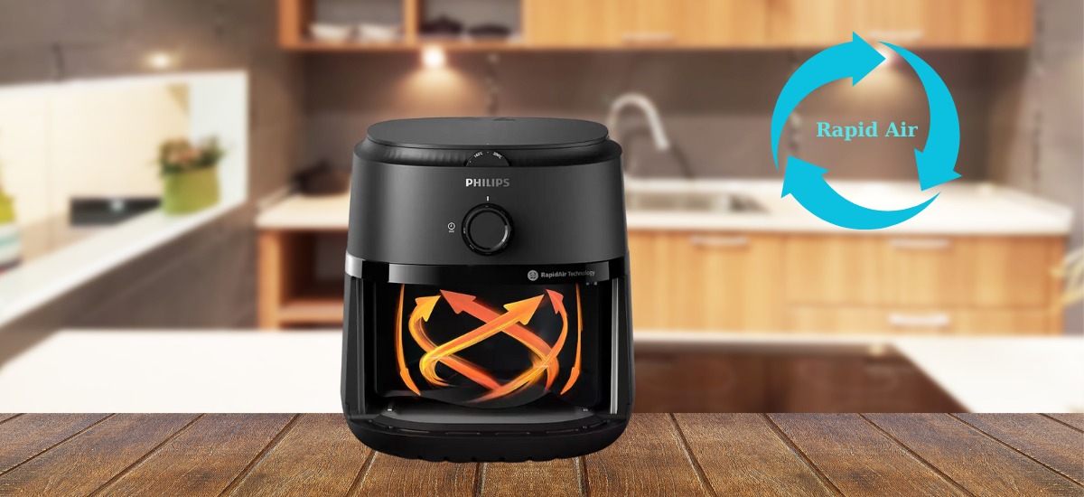 Nồi Chiên Không Dầu Philips 4.2 lít NA120/00 Series 1000 - Rapid Air – chín đều, ít dầu