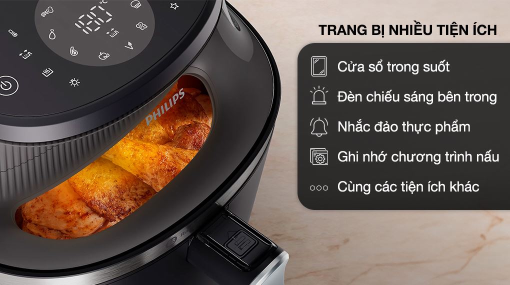 Nồi chiên không dầu Philips NA332/00 6.2 lít - Tiện ích Nồi chiên không dầu Philips 6.2 lít NA332/00 - Tiện ích