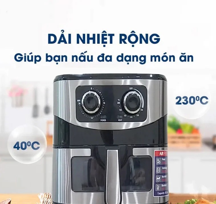 Nồi chiên không dầu Sharp 12 lít KS-12 - Dung tích 12 lít rộng rãi