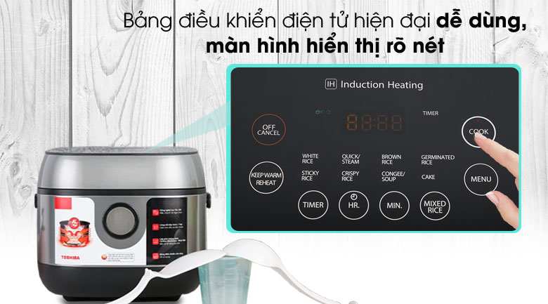 Bảng điều khiển cảm ứng, màn hình LED hiện đại - Toshiba RC-10IP1PV