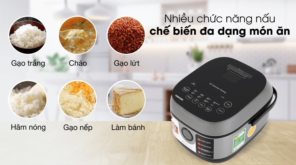 Công nghệ cao tần IH – cơm chín đều, dẻo ngon - Toshiba RC-10IP1PV