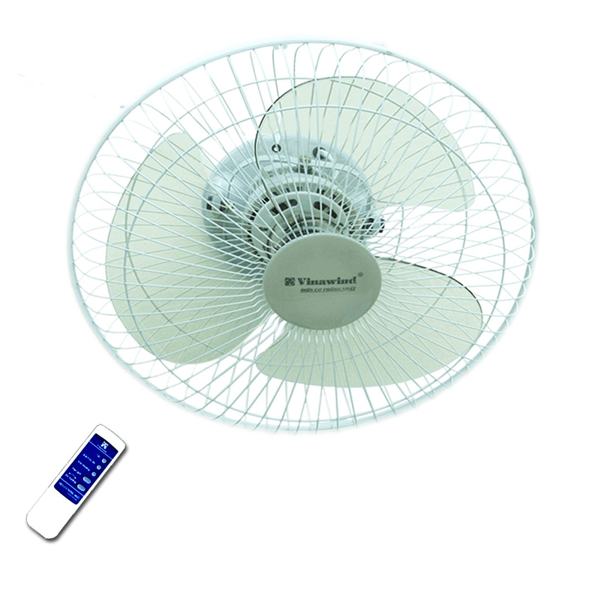 Quạt đảo trần Vinawind có điều khiển 400mm QTĐ400X-ĐB - Thiết kế chắc chắn, phù hợp phòng ngủ