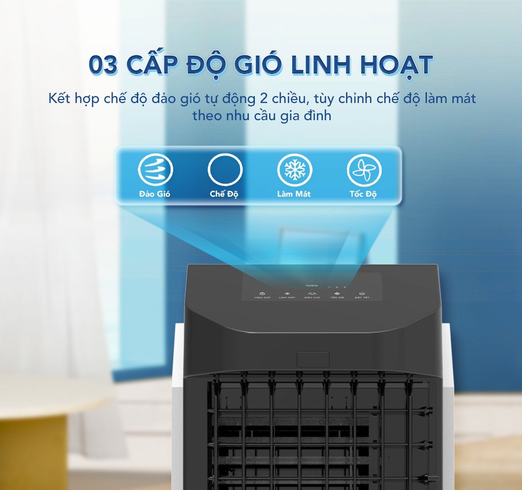Quạt điều hòa Hòa Phát 25 lít HPCF1-045 - 3 tốc độ gió, đảo gió tự động 2 chiều