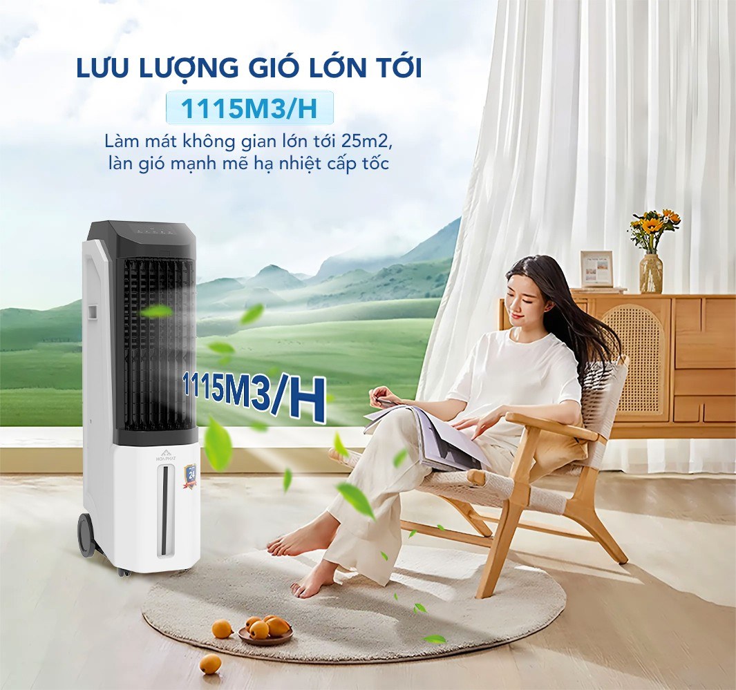 Quạt điều hòa Hòa Phát 25 lít HPCF1-045 - Lưu lượng gió 1.115 m³/h, bình nước 25 lít
