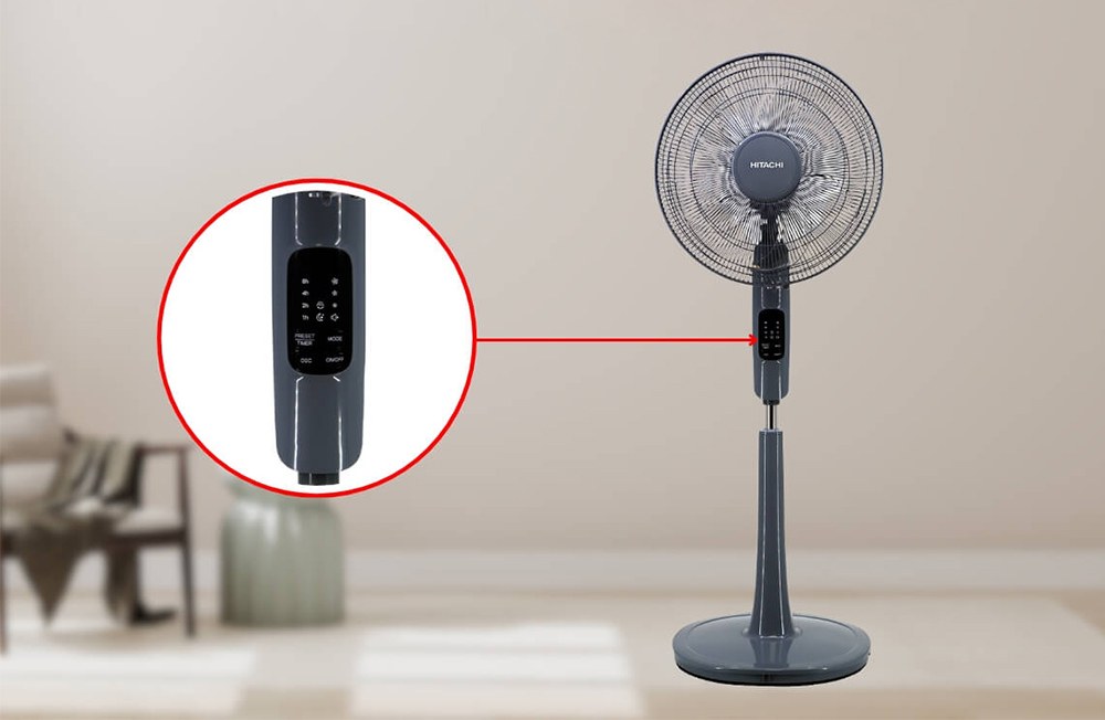 Quạt đứng Hitachi 5 cánh điều khiển từ xa 40cm LF-A6RCGM – Màu Xám - Thương hiệu Nhật Bản Hitachi